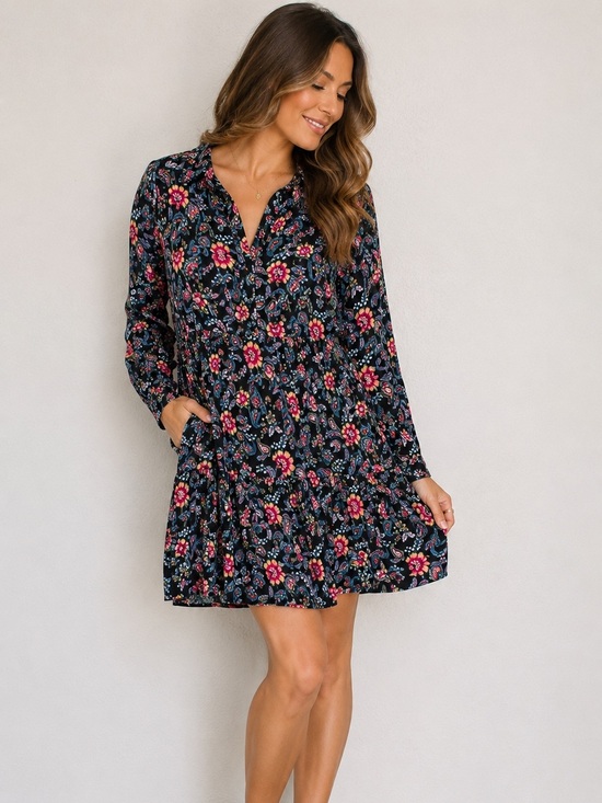 Boden Dresses & Skirts - Boden Button Down Shirt Dress 10P Floral Flowy Bump Nursing Friendly